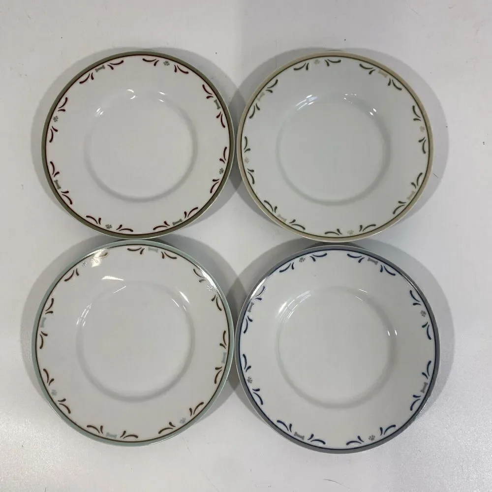 Danbury Mint Dog Bone Dinnerware Small Side Bread 6” Plate Set Of (4)
